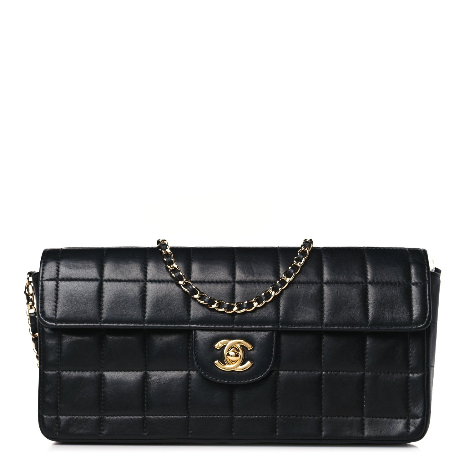 Chanel Lambskin East West Chocolate Bar Flap Black 1 of 9