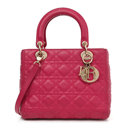 Christian Dior Lambskin Cannage Medium Lady Dior Pink 1 of 12