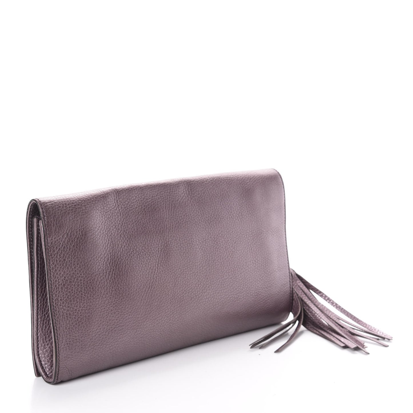 Metallic Pebbled Calfskin Medium Soho Clutch Purple