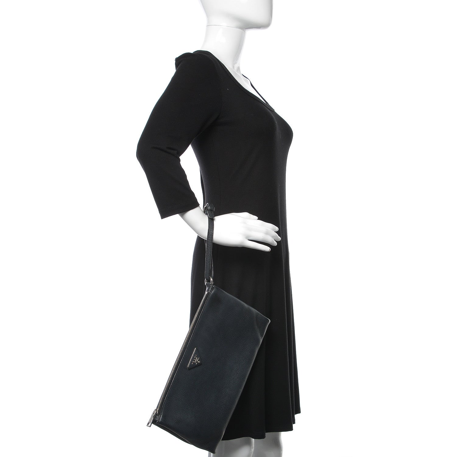 Prada Vitello Daino Clutch Baltico 2 of 11