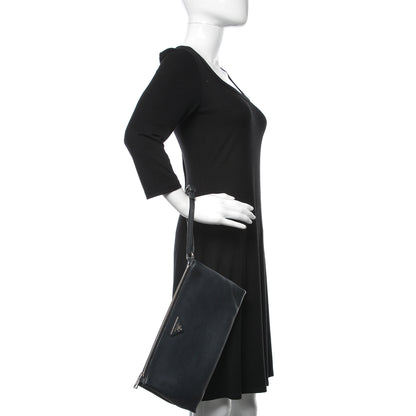 Prada Vitello Daino Clutch Baltico 2 of 11
