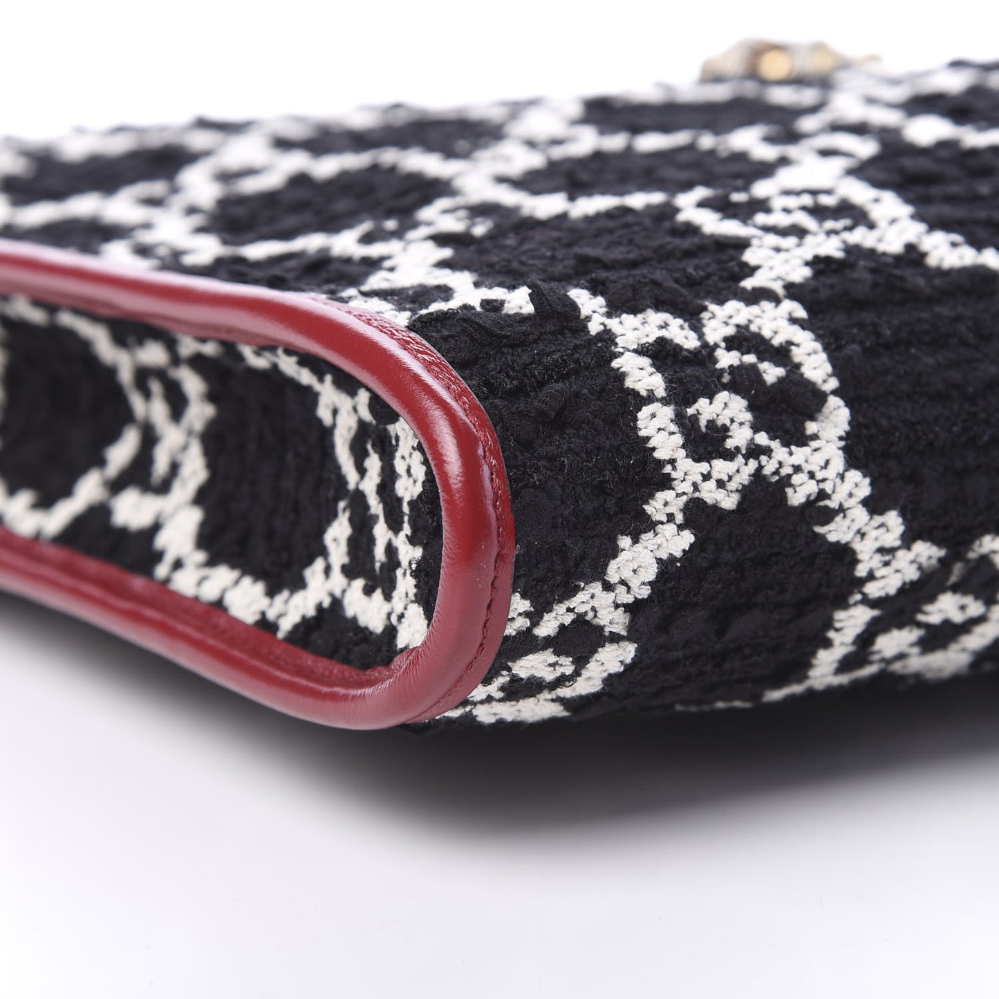 Tweed GG Monogram Large Rajah Chain Tote Romantic Cherry Black White