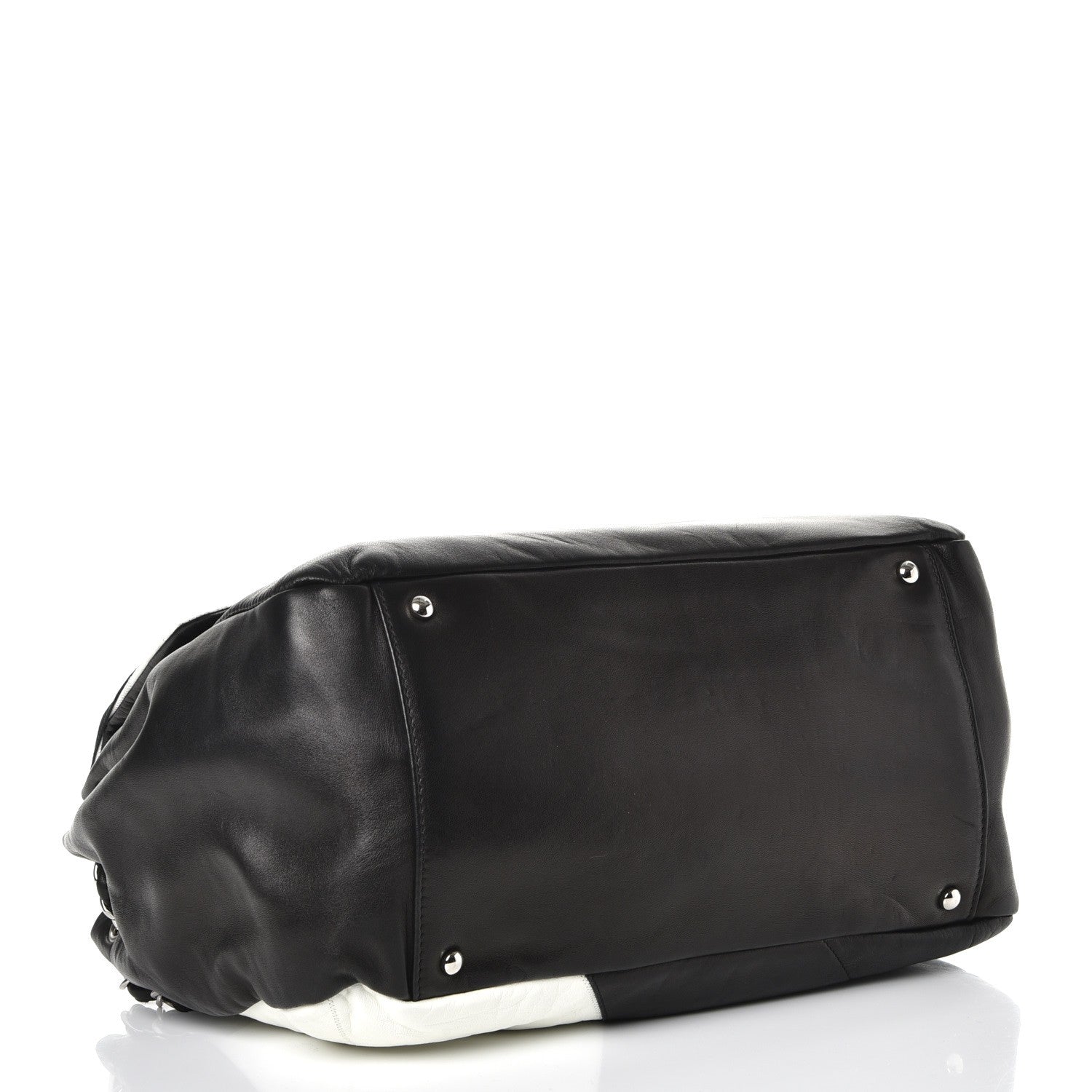 Chanel Lambskin Patchwork Accordion Flap Black White 5 of 10