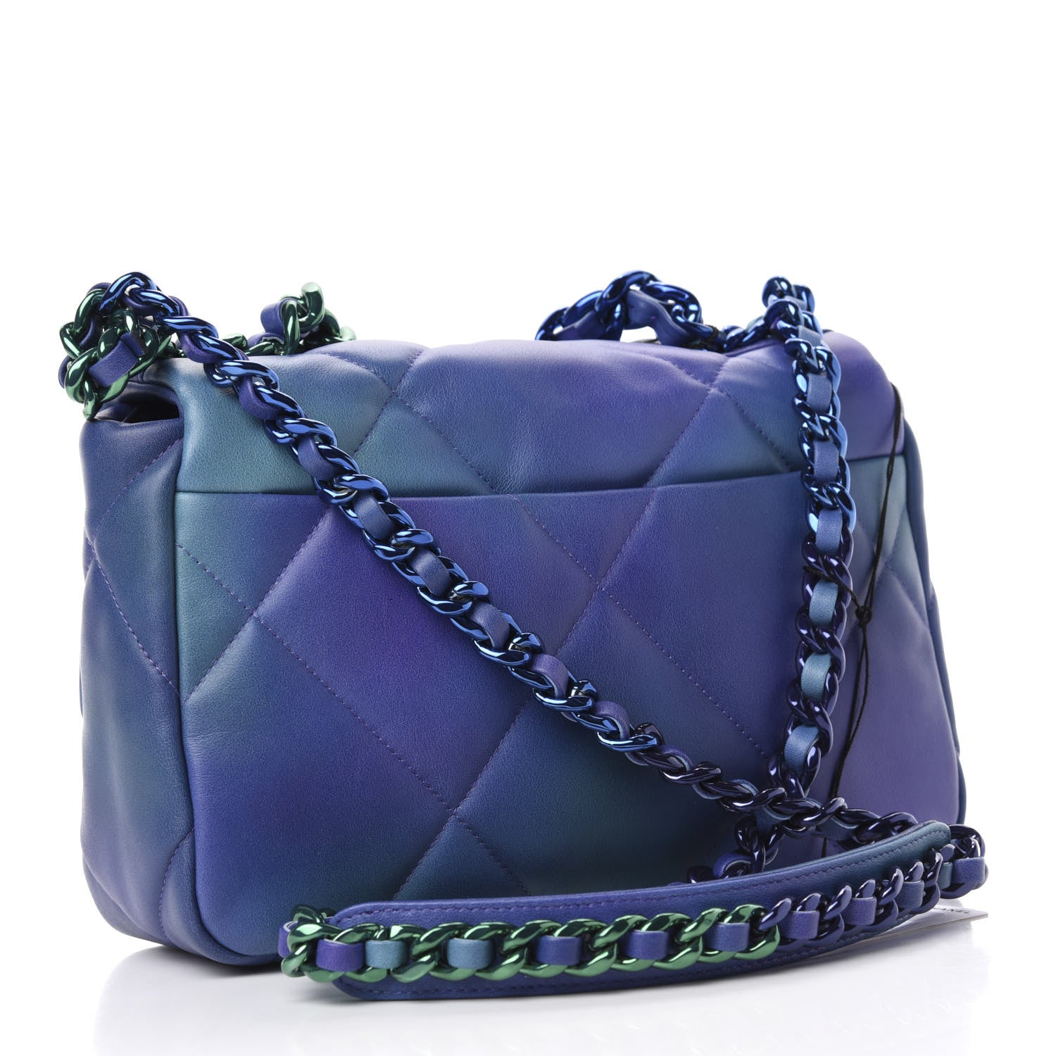 Chanel Tie Dye Calfskin Quilted Medium 19 Flap Blue Purple 3 of 10