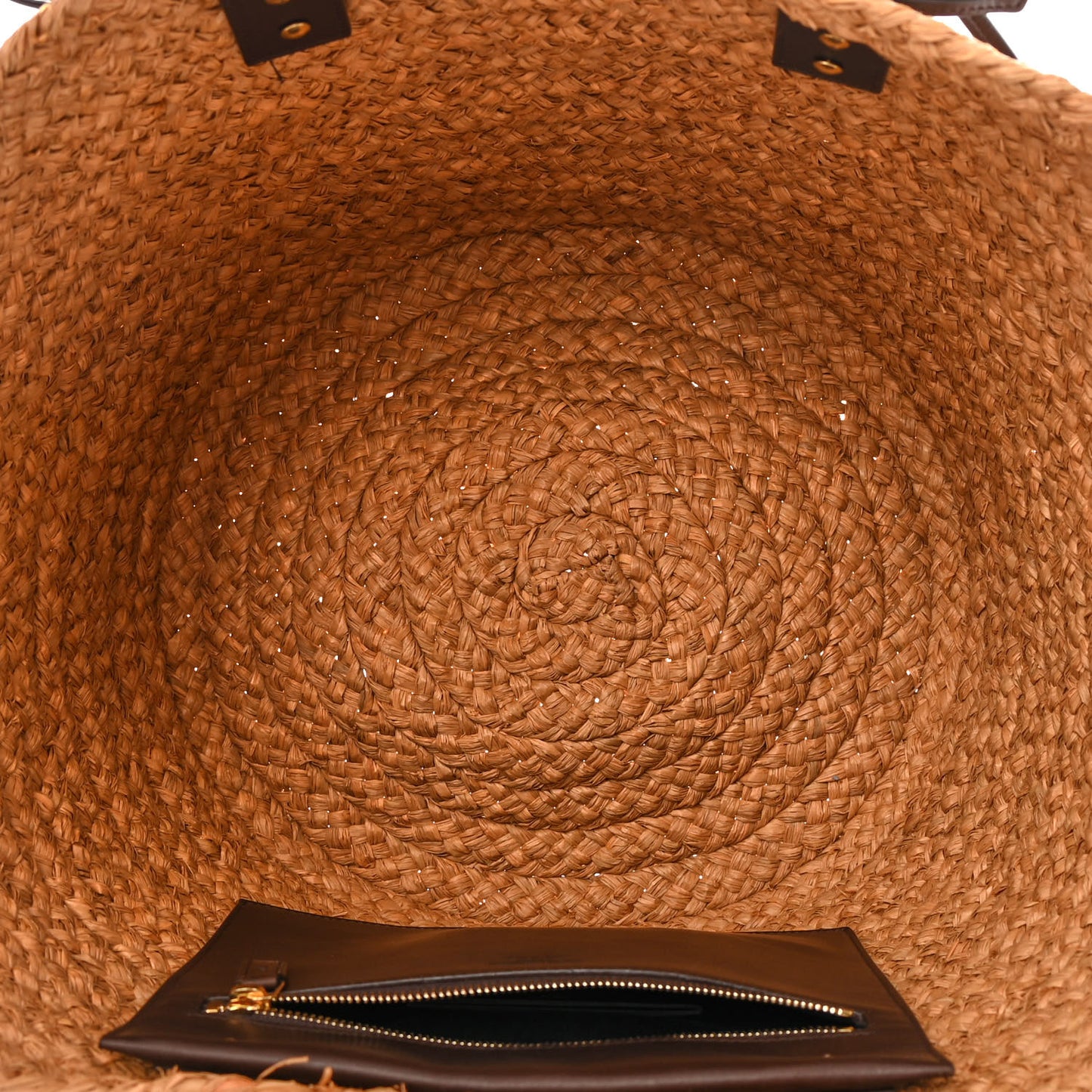 Raffia Calfskin Medium Panier Tote