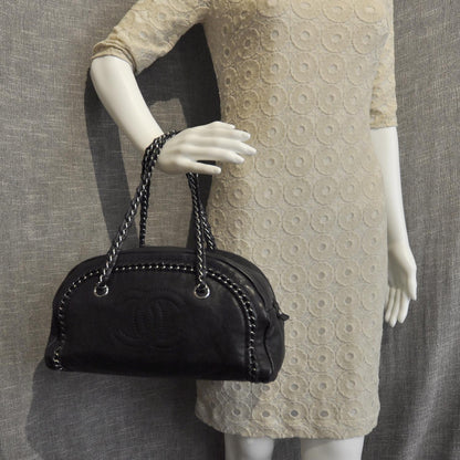 Chanel Leather Luxe Ligne Medium Bowler Black 2 of 9