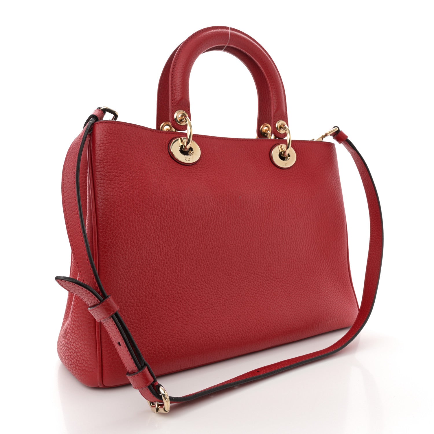 Christian Dior Bullcalf Medium Diorissimo Tote Red 4 of 12