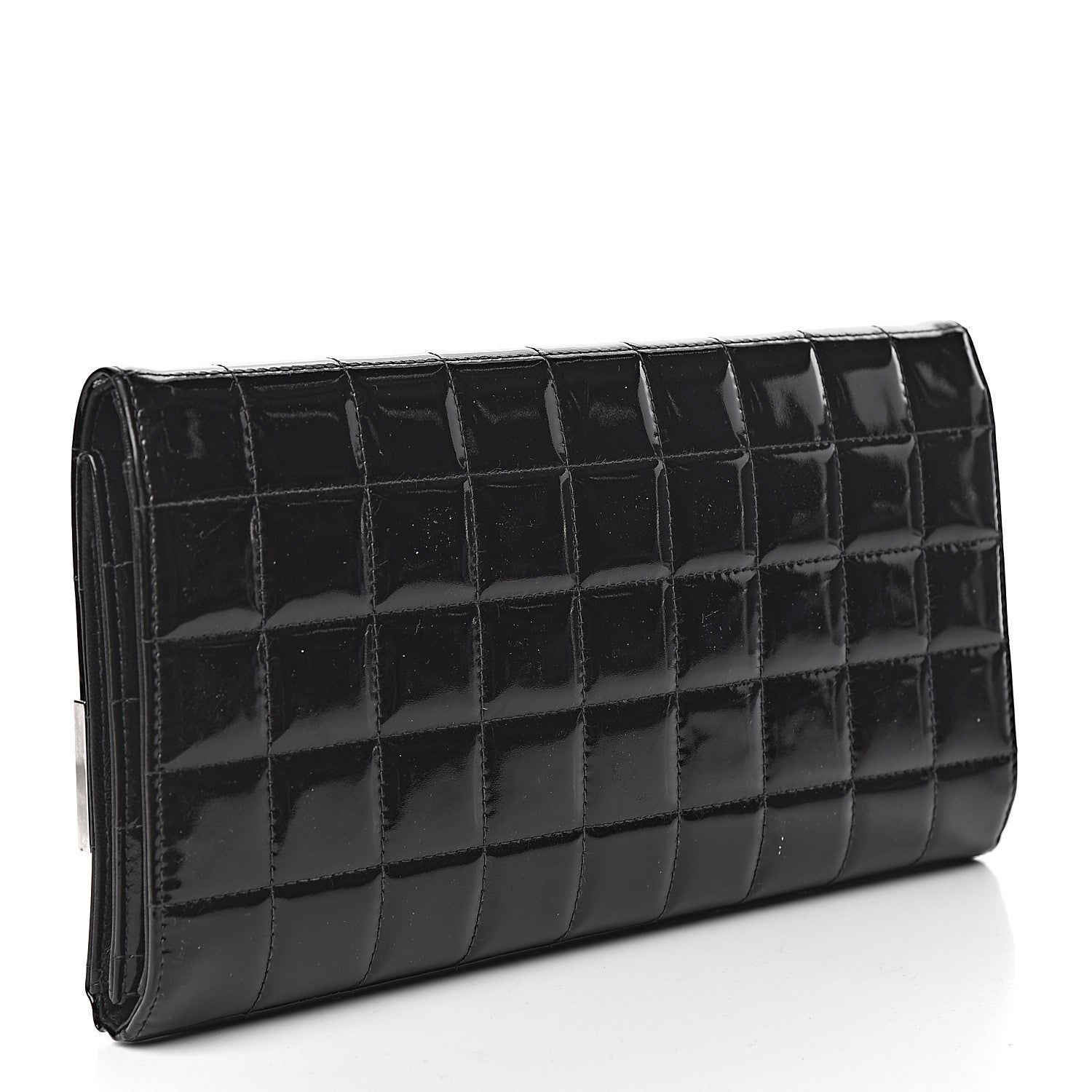 Chanel Patent Chocolate Bar Clutch Black 3 of 13