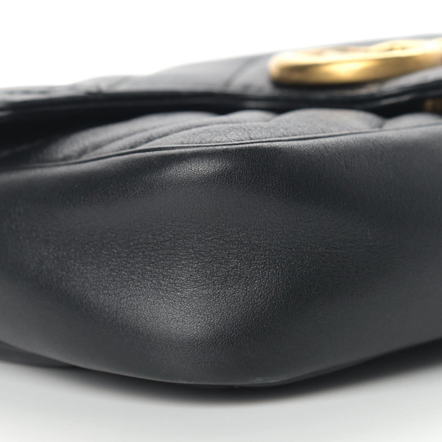 Gucci Calfskin Matelasse Super Mini GG Marmont Shoulder Bag Black 8 of 11