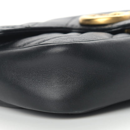 Gucci Calfskin Matelasse Super Mini GG Marmont Shoulder Bag Black 8 of 11