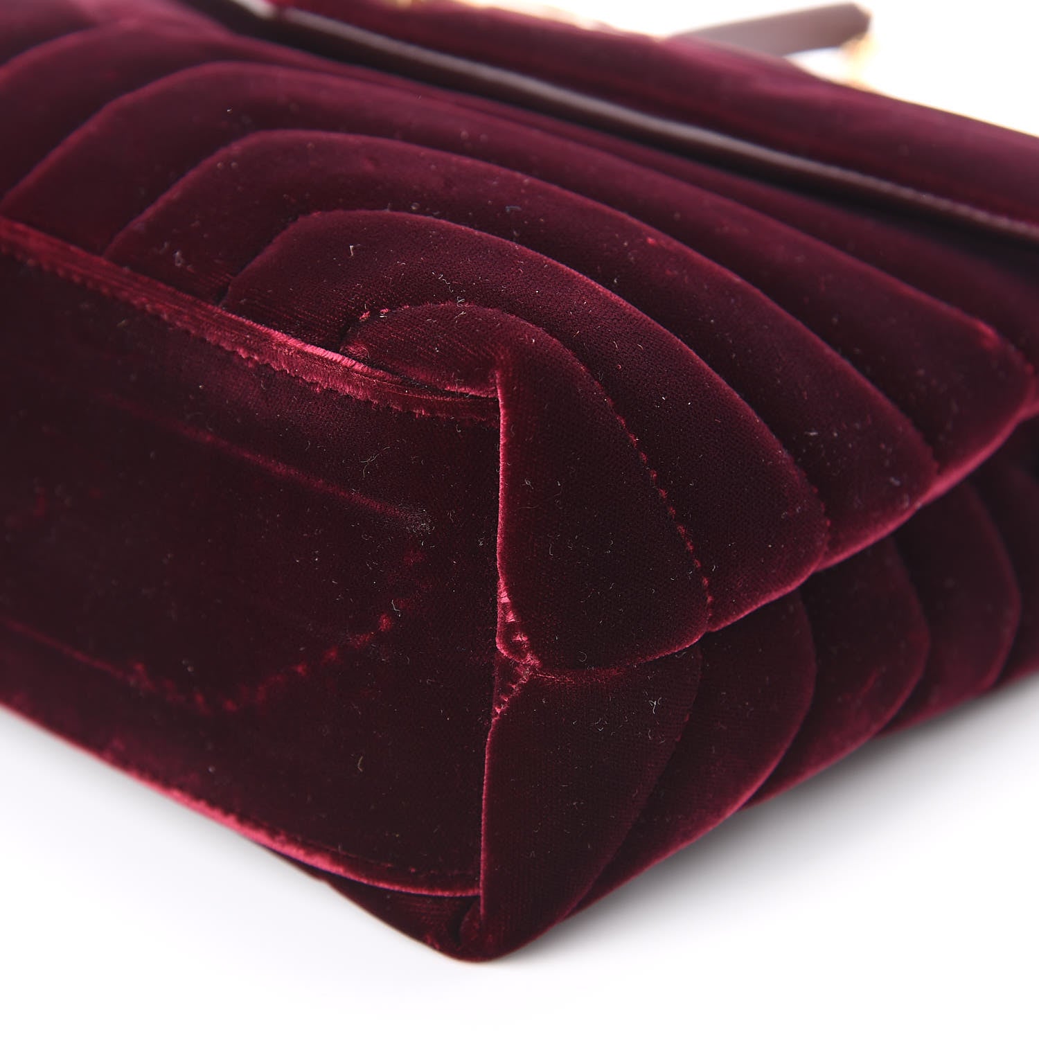 Saint Laurent Velvet Y Quilted Monogram Small Loulou Chain Satchel Burgundy 10 of 11