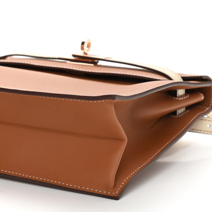 Hermes Veau Jonathan Horseshoe Kelly Danse II Belt Bag Gold Craie 9 of 11