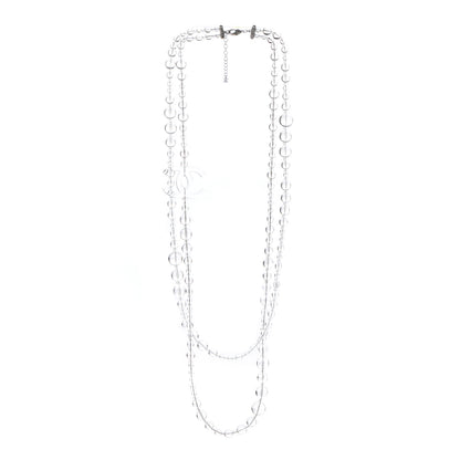 Chanel Crystal CC Double Strand Long Chain Necklace Transparent 3 of 5
