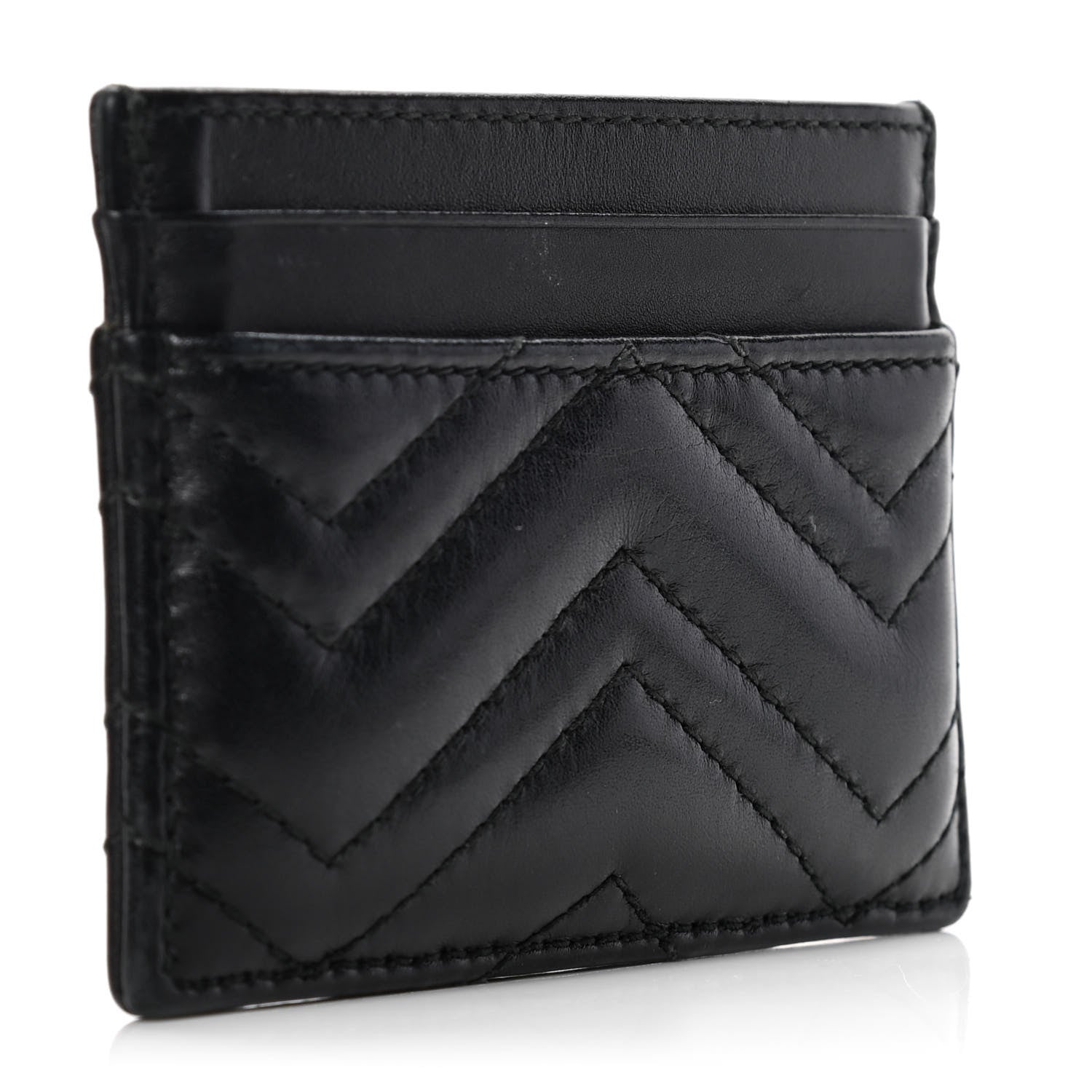 Gucci Calfskin Matelasse GG Marmont Card Holder Black 2 of 5