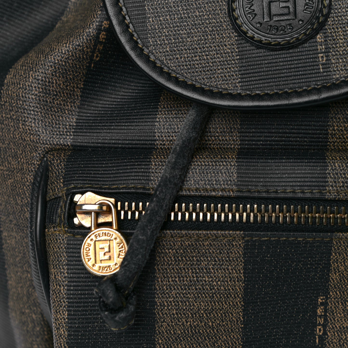 Coated Canvas Pequin Drawstring Backpack Tobacco