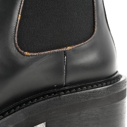 Louis Vuitton Calfskin Monogram Beaubourg Ankle Boots 39 Black 12 of 13