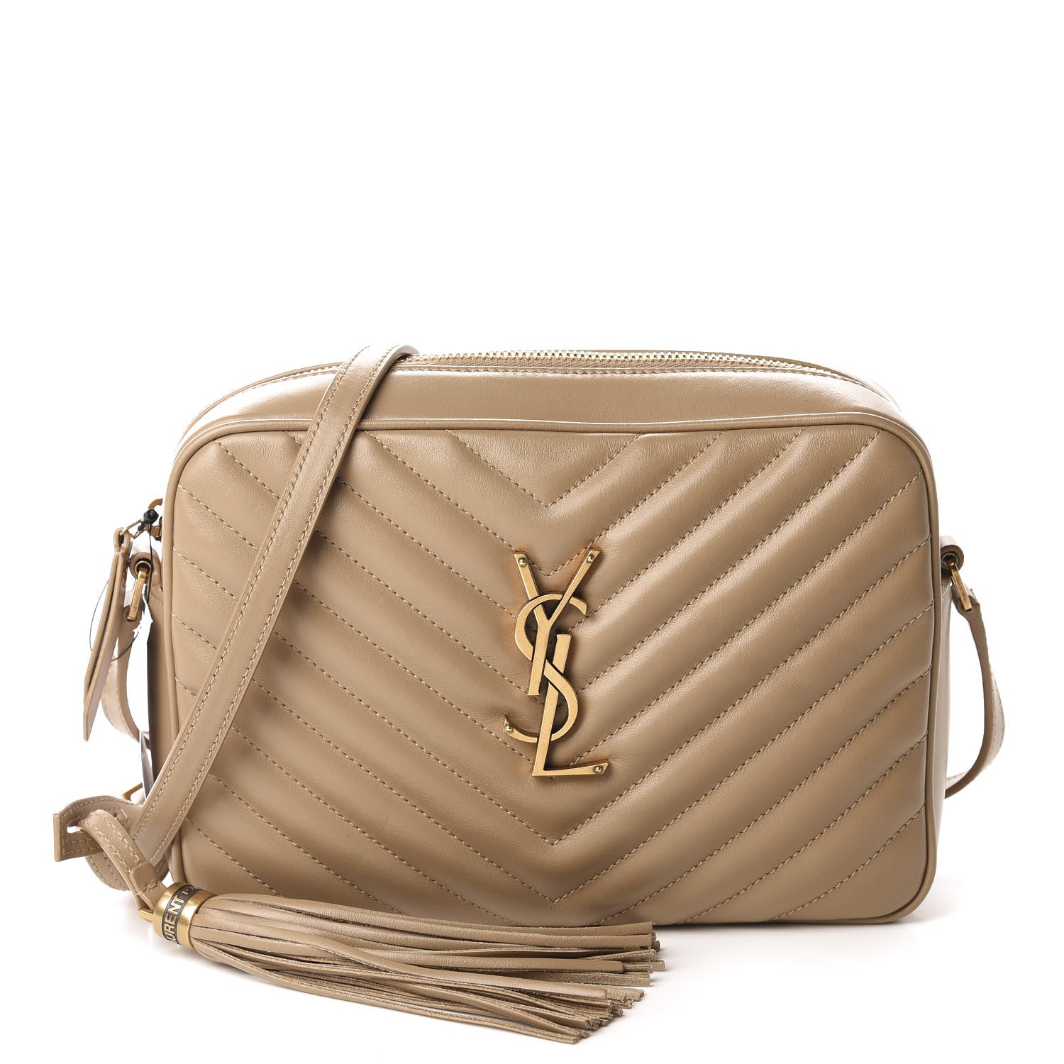 Saint Laurent Calfskin Matelasse Monogram Lou Camera Bag Dark Latte 1 of 10