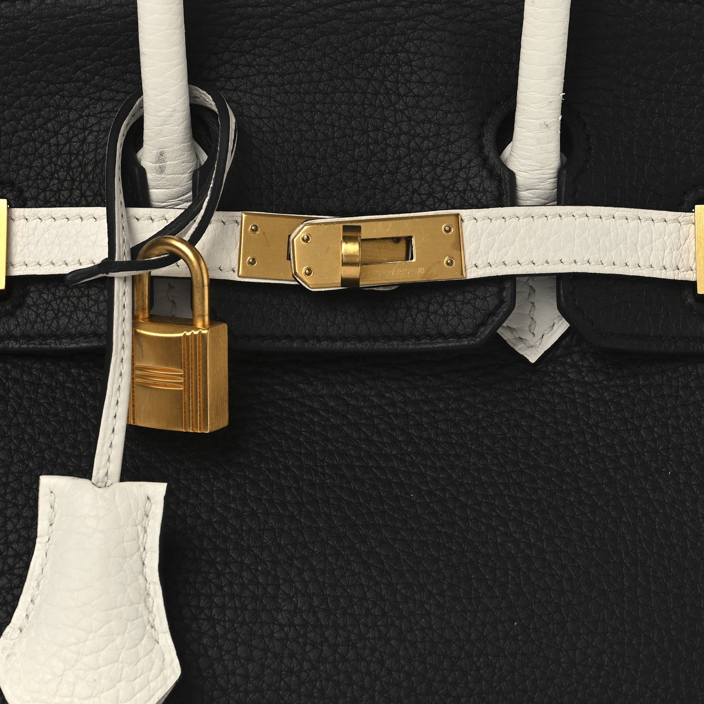 Togo Horseshoe Birkin 25 Black Craie