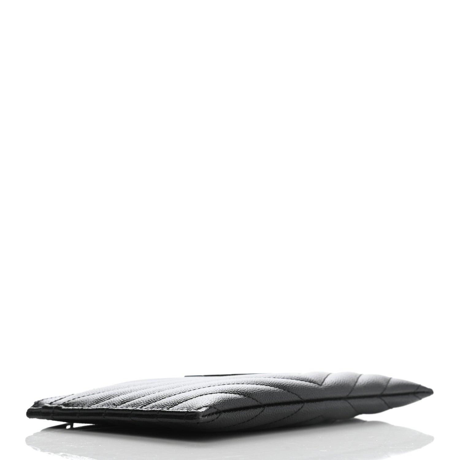 Saint Laurent Grain De Poudre Chevron Monogram Bill Pouch Black 4 of 11