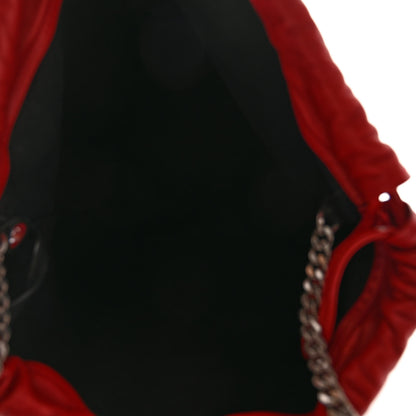 Saint Laurent Lambskin Teddy Drawstring Bag Eros Red 6 of 9