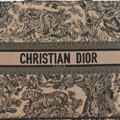 Christian Dior Canvas Embroidered Large Dioriviera Toile De Jouy Book Tote Brown 8 of 11