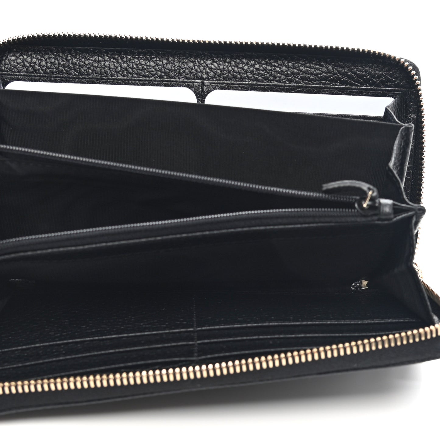 Pebbled Calfskin Soho Zip Around Wallet Black