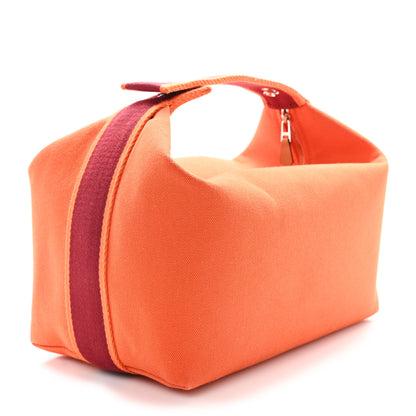 Hermes Canvas Large Bride-A-Brac Pouch Orange Feu Burgundy 3 of 6