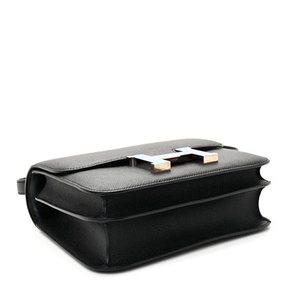 Hermes Epsom Enamel Constance 24 Black Bleu Saint Cyr 4 of 10