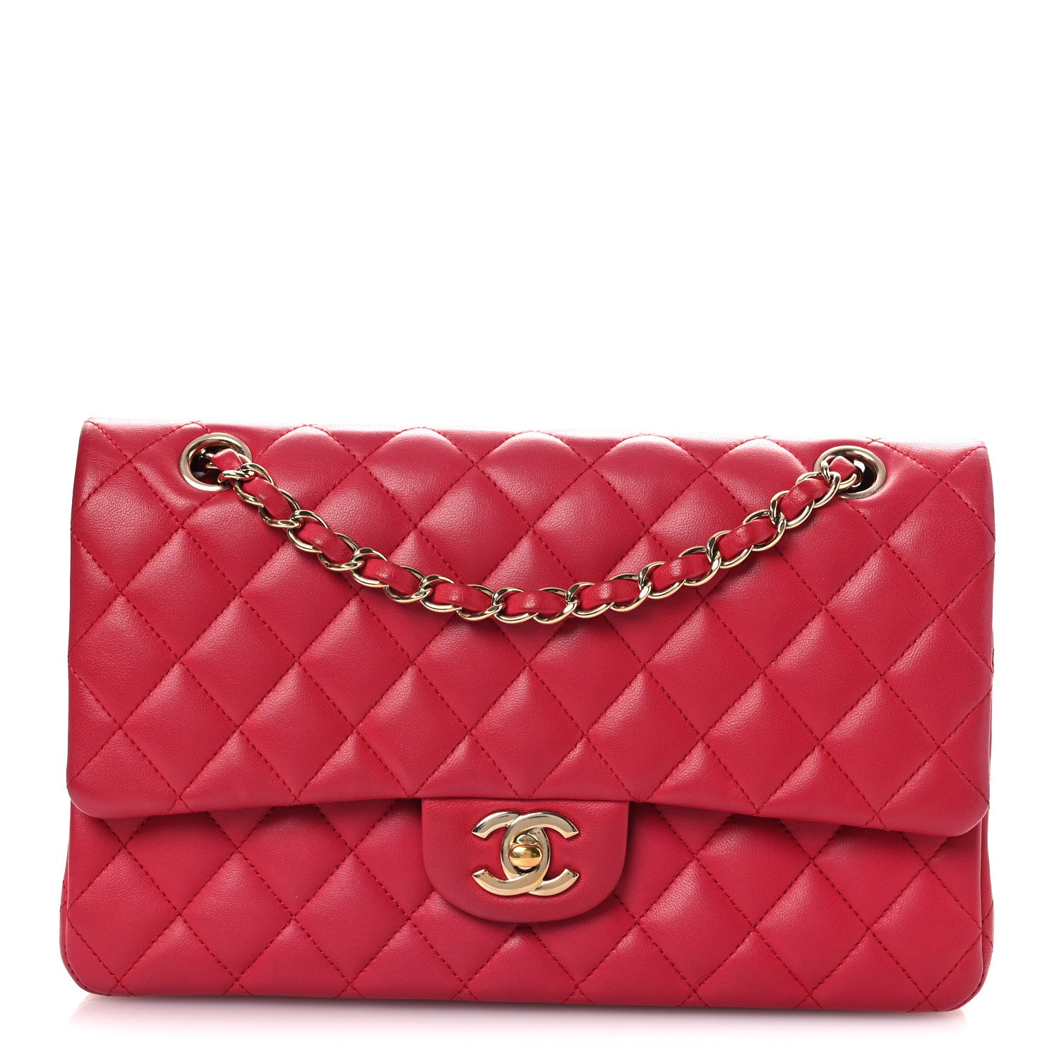 Chanel Lambskin Quilted Medium Double Flap Red 1 of 14