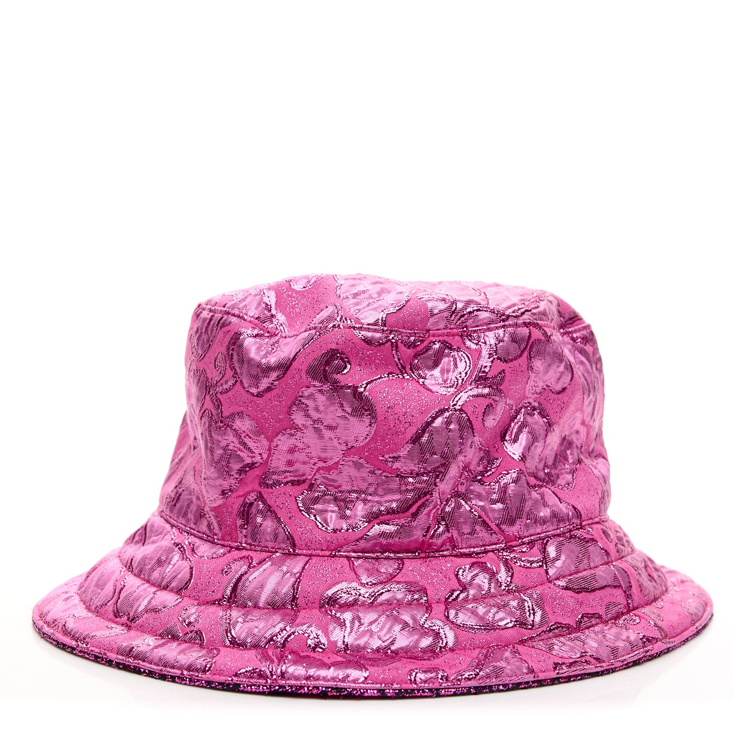 Gucci Canvas Lame GG Monogram Reversible Bucket Hat S Fuxia Pink 3 of 10