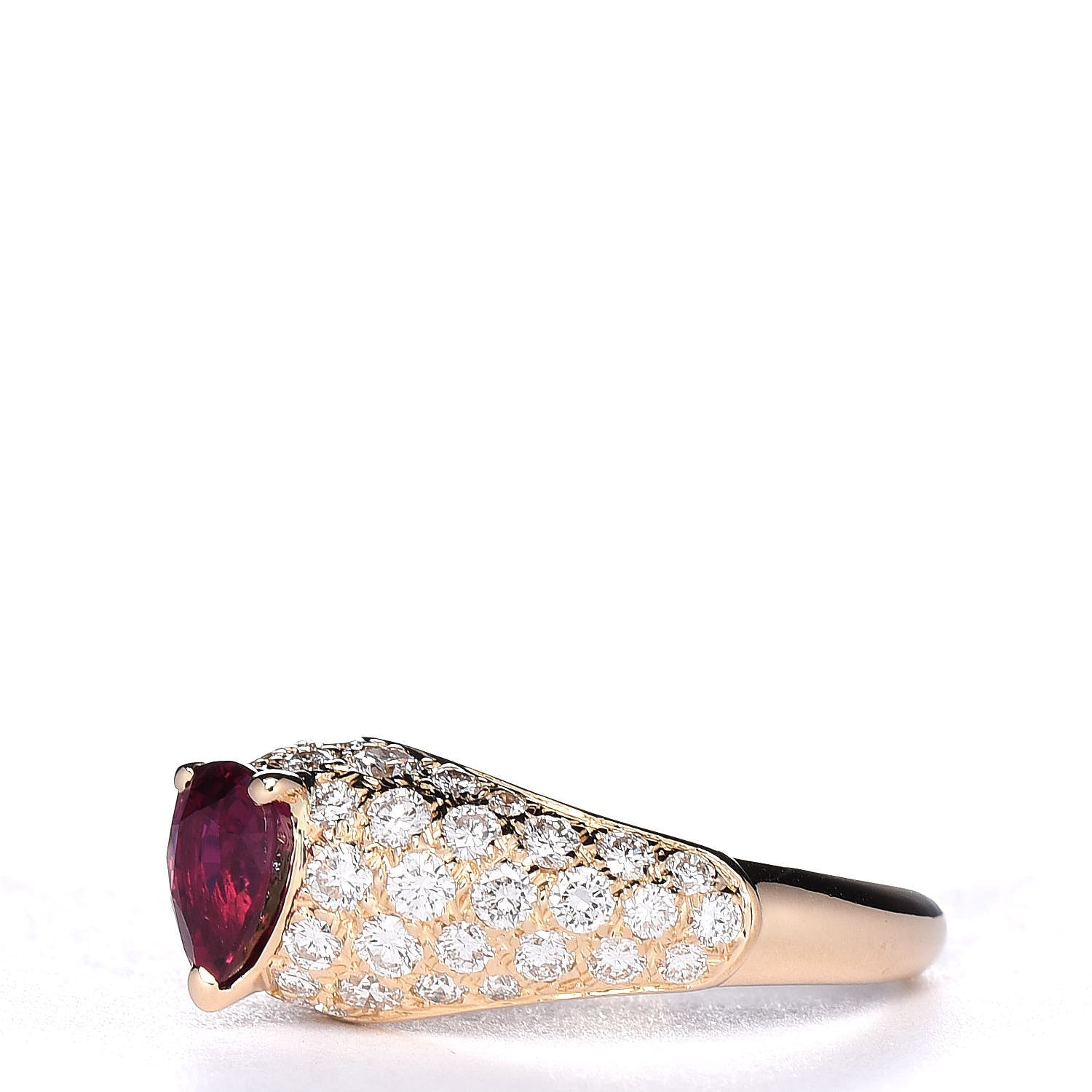 Cartier 18K Yellow Gold Diamond Ruby Simple Must Ring 51 5.75 3 of 7