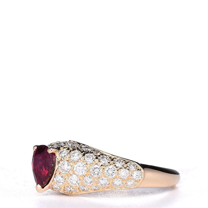 Cartier 18K Yellow Gold Diamond Ruby Simple Must Ring 51 5.75 3 of 7
