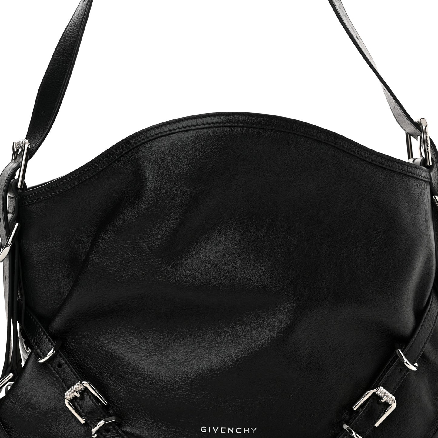 Tumbled Calfskin Corset Medium Voyou Bag Black