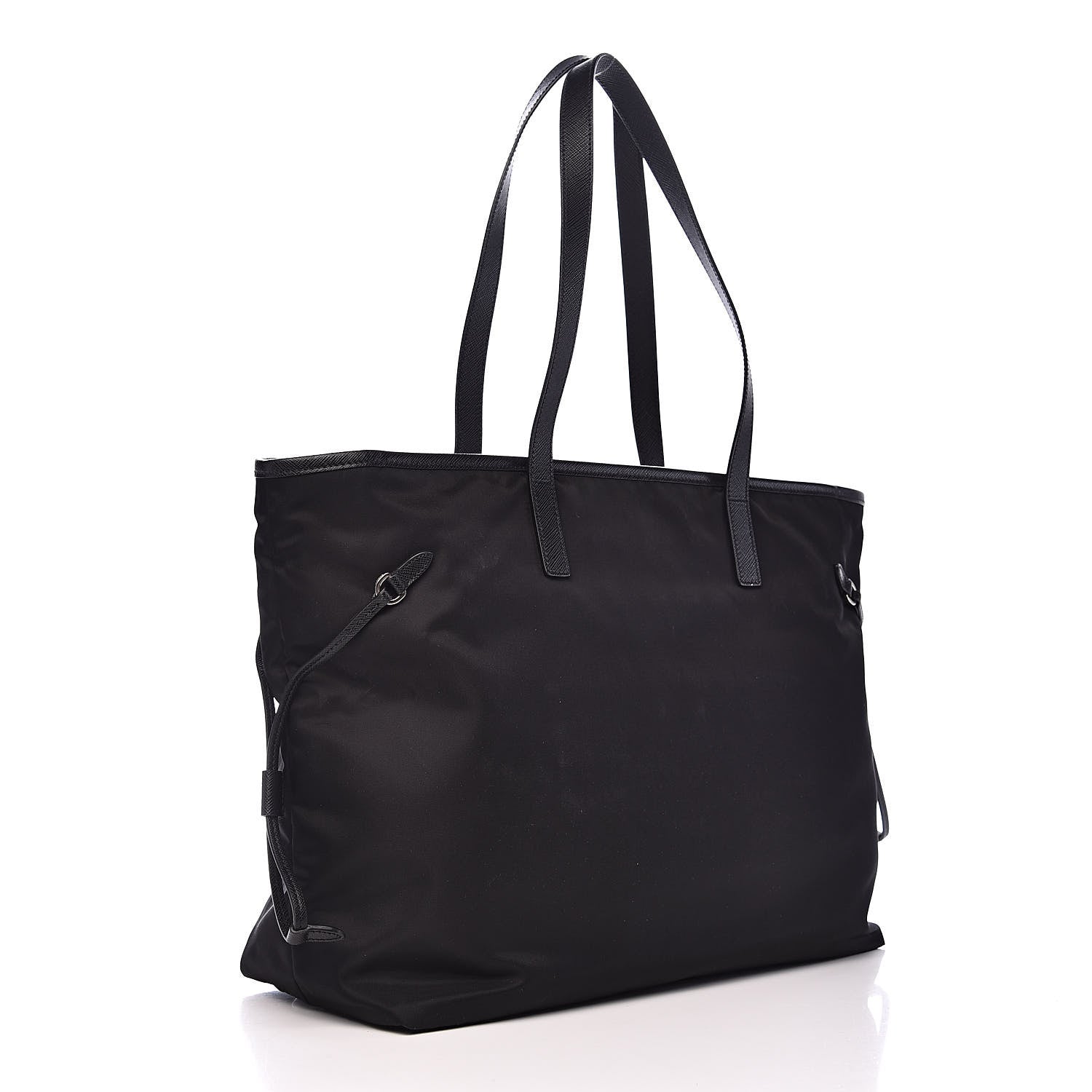 Prada Tessuto Nylon Saffiano Tote Black 3 of 11