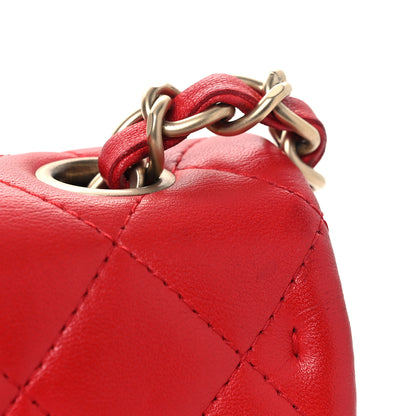 Chanel Lambskin Quilted Mini Rectangular Flap Red 11 of 14