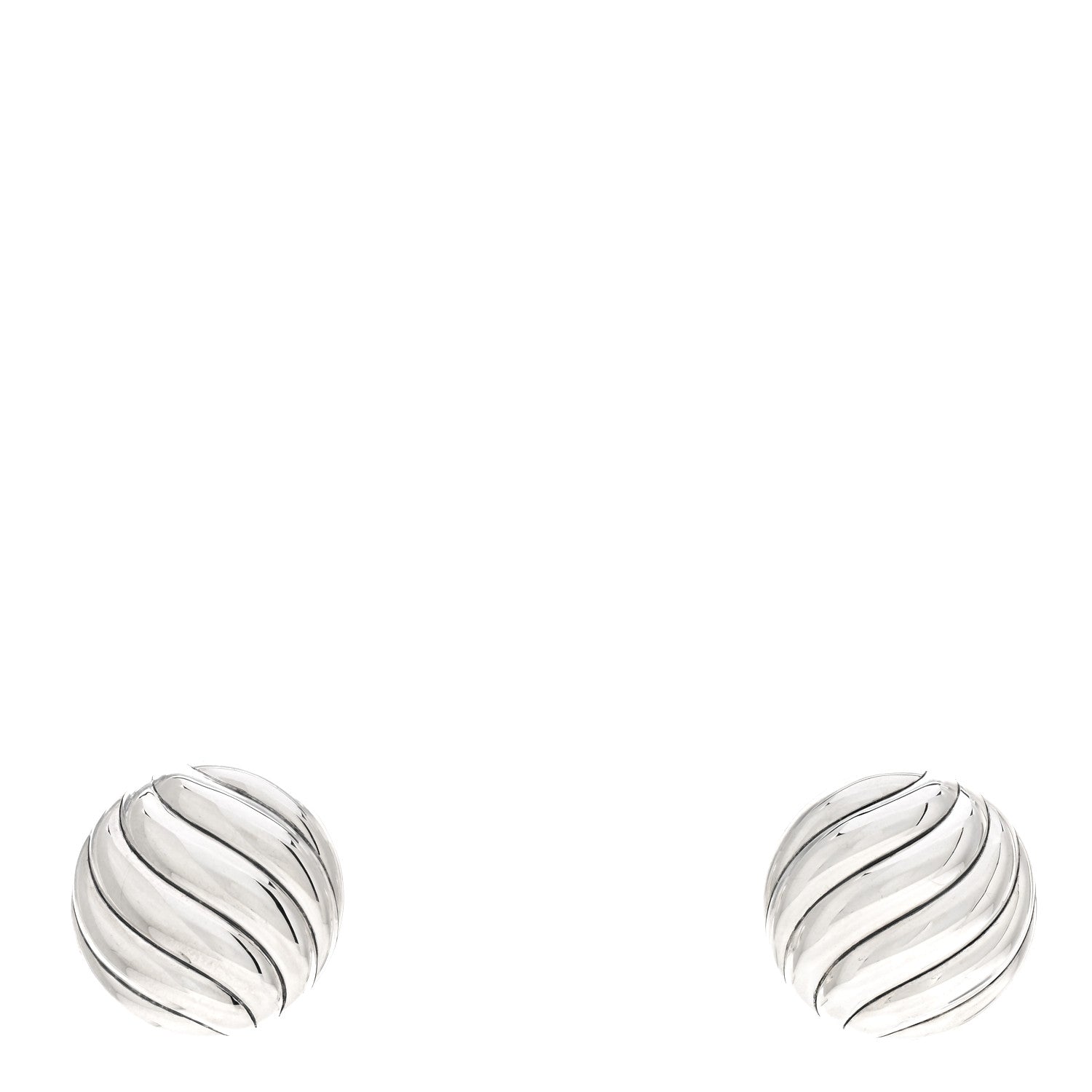 David Yurman Sterling Silver 20mm Sculpted Cable Stud Earrings 1 of 4