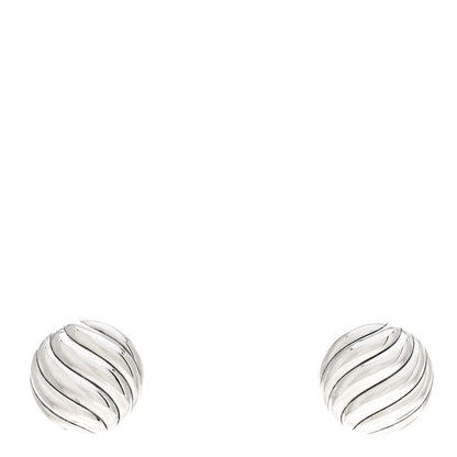 David Yurman Sterling Silver 20mm Sculpted Cable Stud Earrings 1 of 4