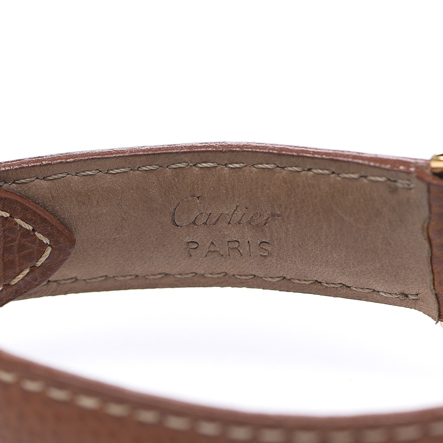 Cartier Sterling Silver Vermeil Calfskin 33mm Must De Quartz Watch Brown 6 of 7