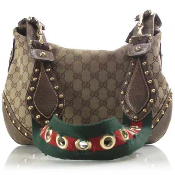 Gucci Monogram Studded Hobo 1 of 12