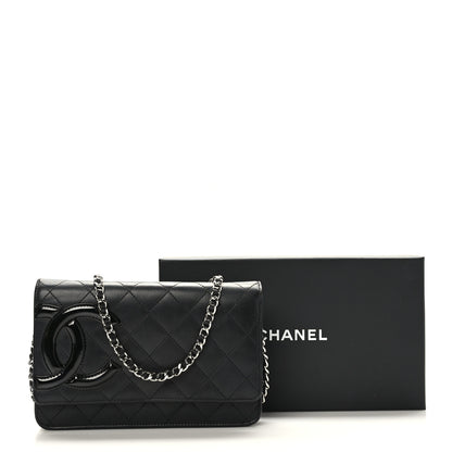 Chanel Calfskin Quilted Cambon Wallet on Chain WOC Black 10 of 10