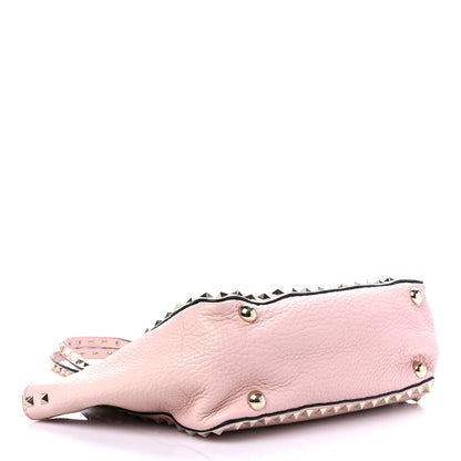 Valentino Garavani Grained Calfskin Small Rockstud Tote Water Rose 4 of 12