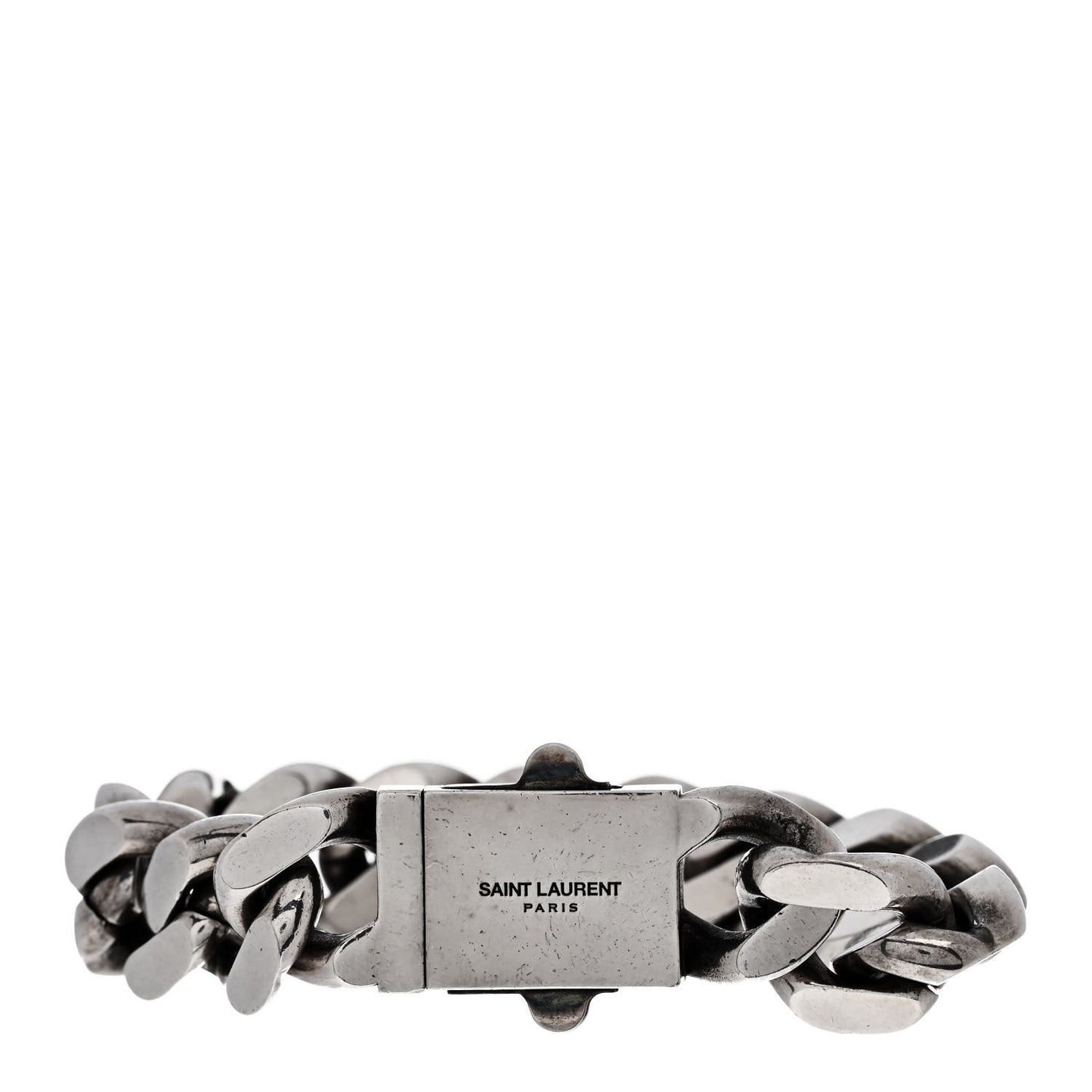 Metal Curb Chain Bracelet Oxidized Silver