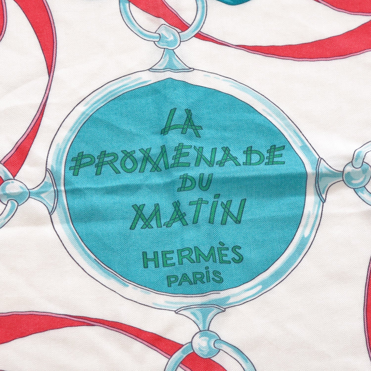 Hermes Cashmere Silk La Promenade Du Matin Shawl 140 Coral Menthol Vieux Rose 5 of 6