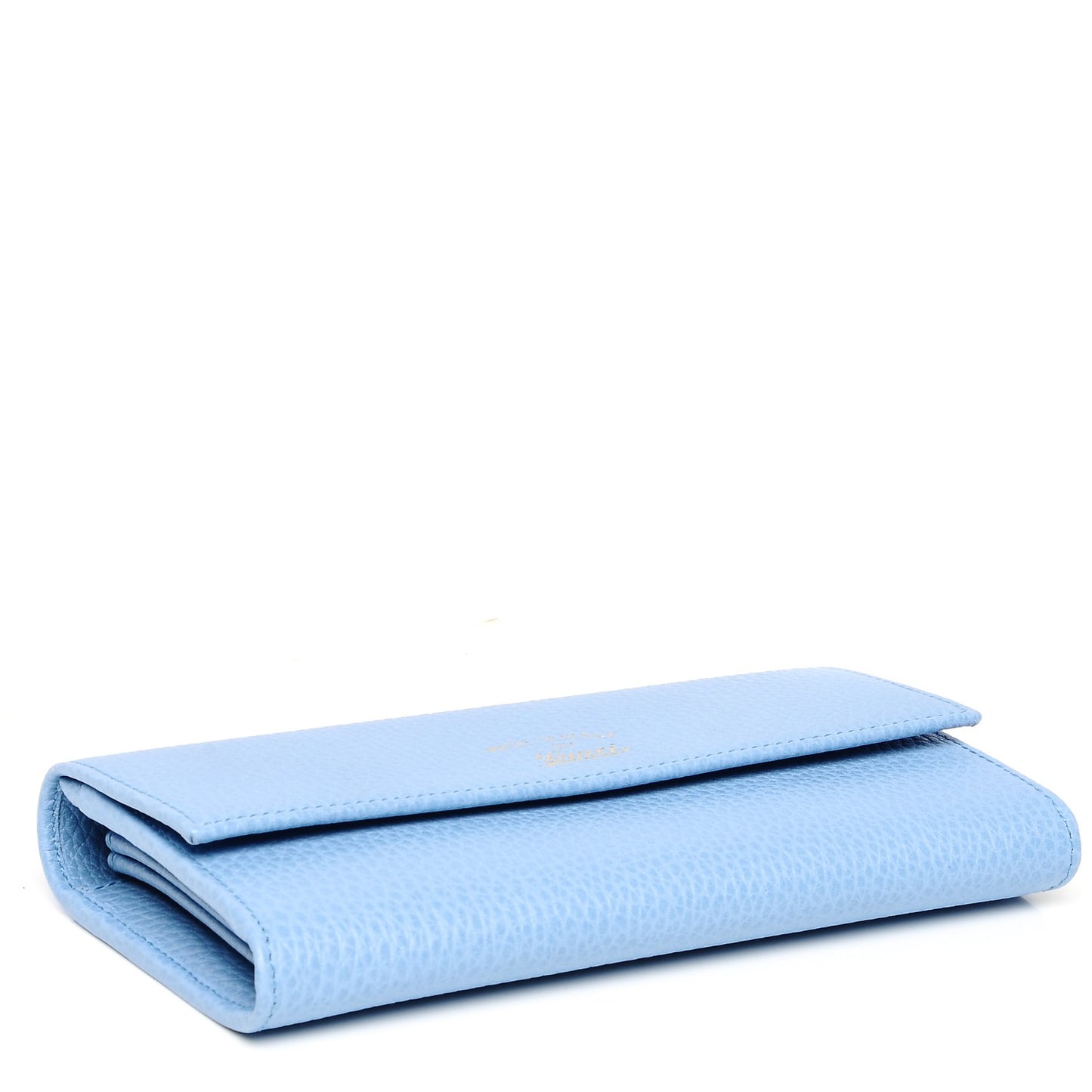 Dollar Calfskin Swing Continental Wallet Mineral Blue