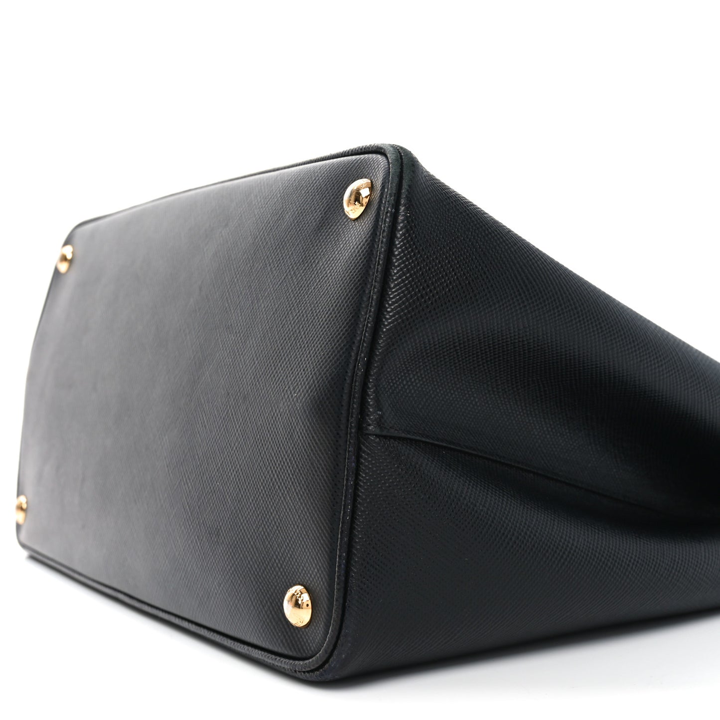 Saffiano Cuir Large Double Bag Black Fuoco