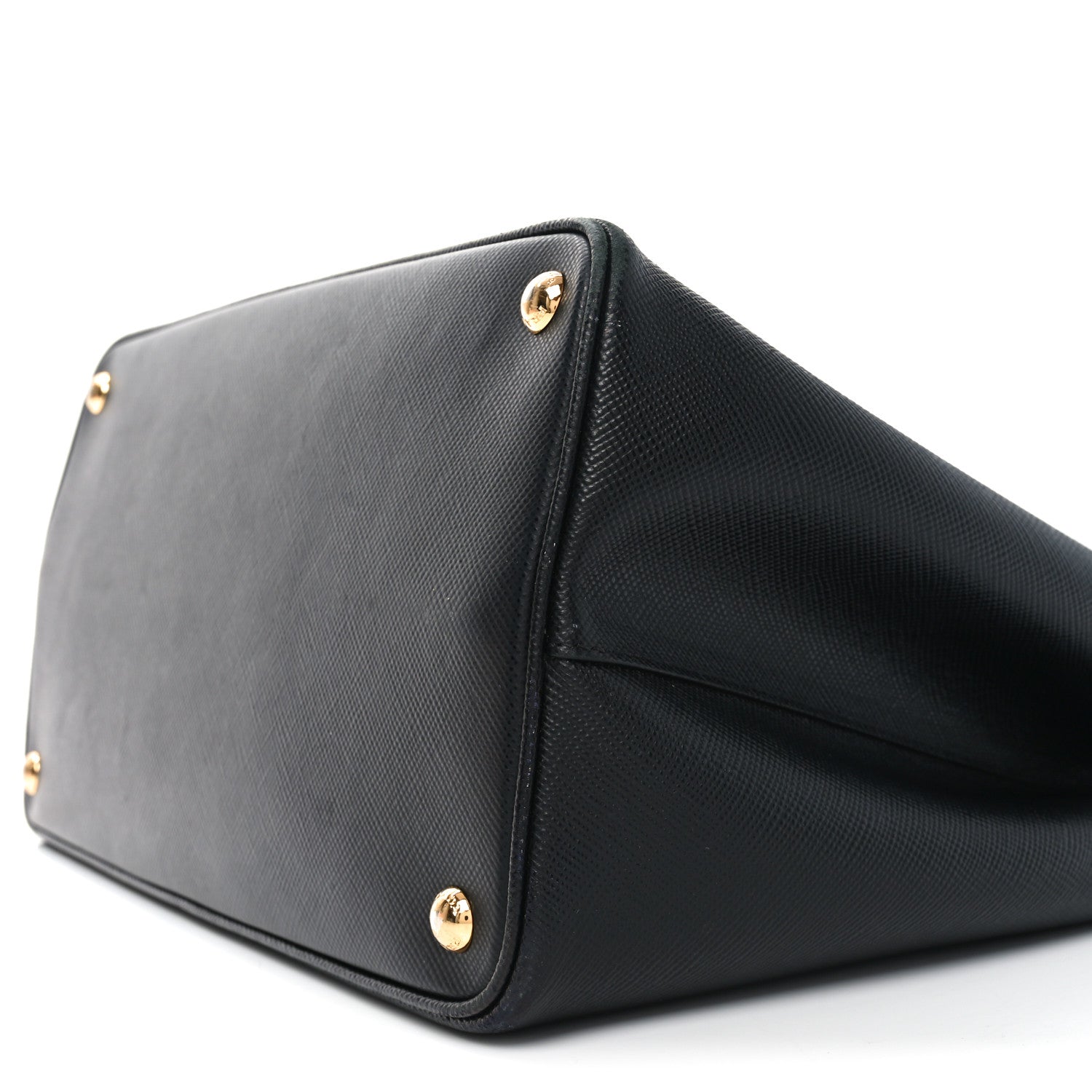 Prada Saffiano Cuir Large Double Bag Black Fuoco 9 of 9