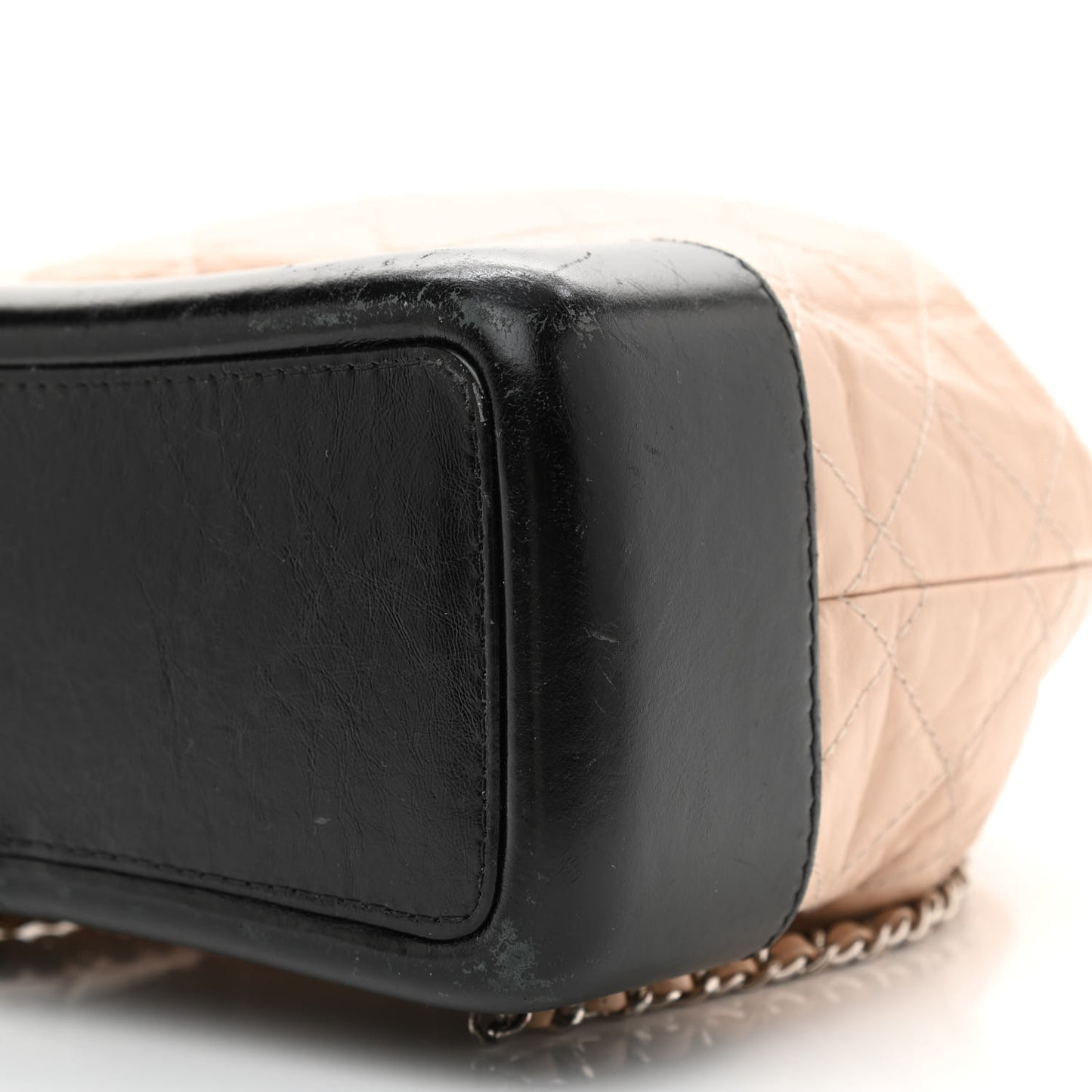 Aged Calfskin Quilted Small Gabrielle Backpack Beige Black