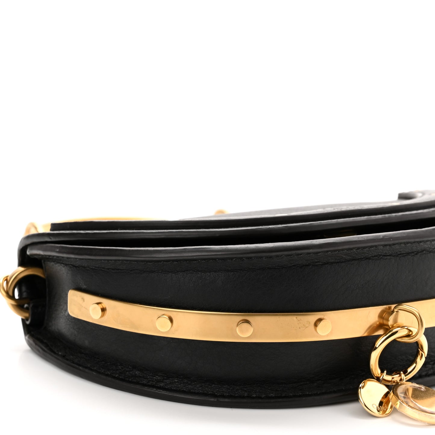 Calfskin Small Nile Bracelet Minaudiere Bag Black