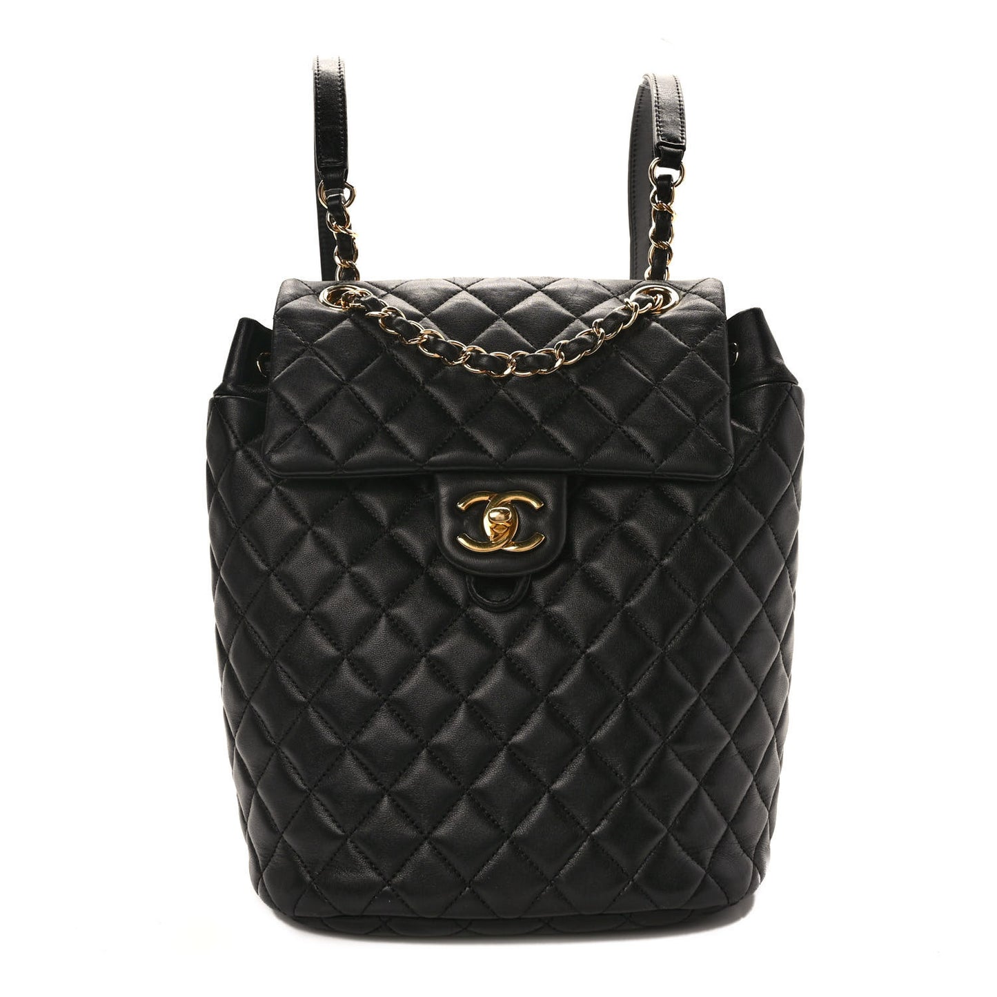 Lambskin Quilted Small Urban Spirit Backpack Black