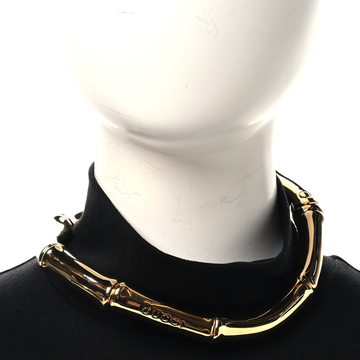 Gucci Metal Bamboo Choker Necklace Gold 2 of 5